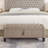 Linen Upholstered Ottoman Bench With Storage And Safety Hinge For Bedroom Living Room-128632914