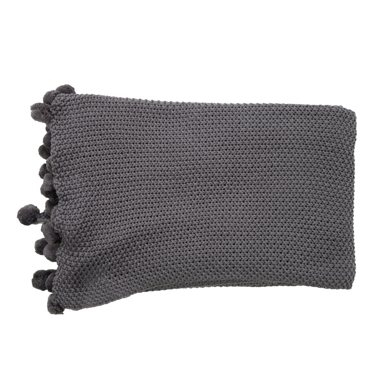 Knitted Throw Blanket, Charcoal