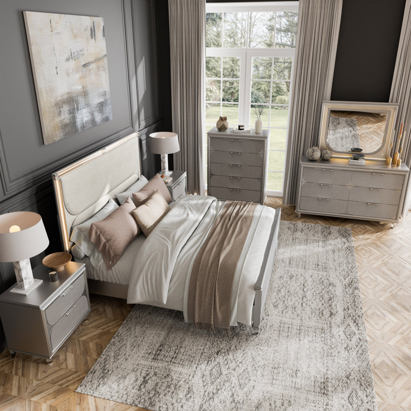 Ensemble de chambre à coucher à DEL 6 pièces Merlyne
