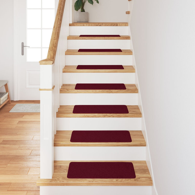 Stair Tread, Burgundy, Rectangular 60 x 25 cm