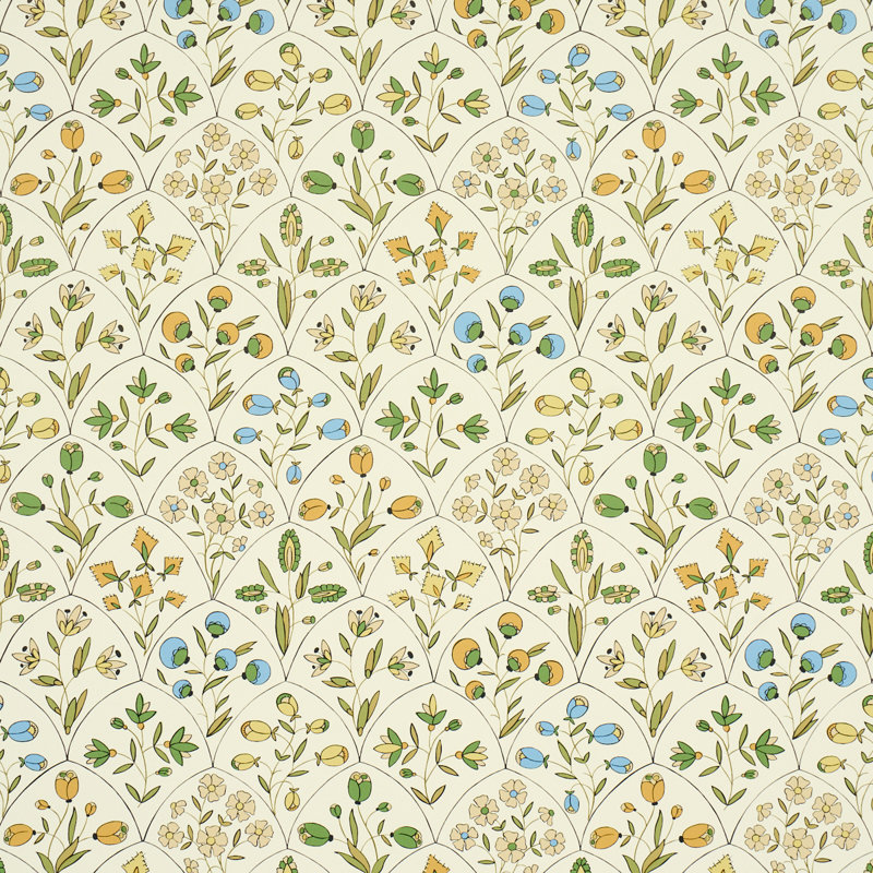 Papier peint floral Frances, Blanc cassé