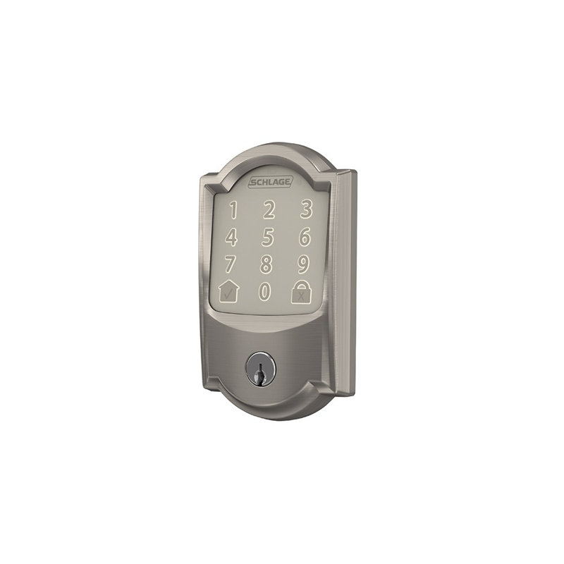 Encode Smart WiFi Deadbolt with Camelot Trim, Satin Nickel, Yes