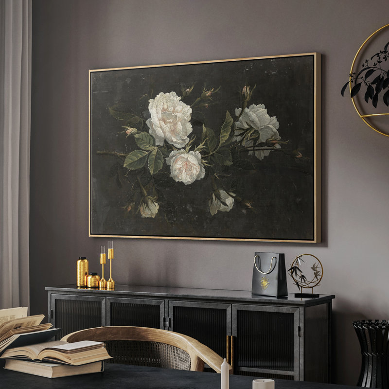 Botanique rétro - XXI, H 27 po x l 41 po x P 2 po, Toile naturelle avec cadre flottant