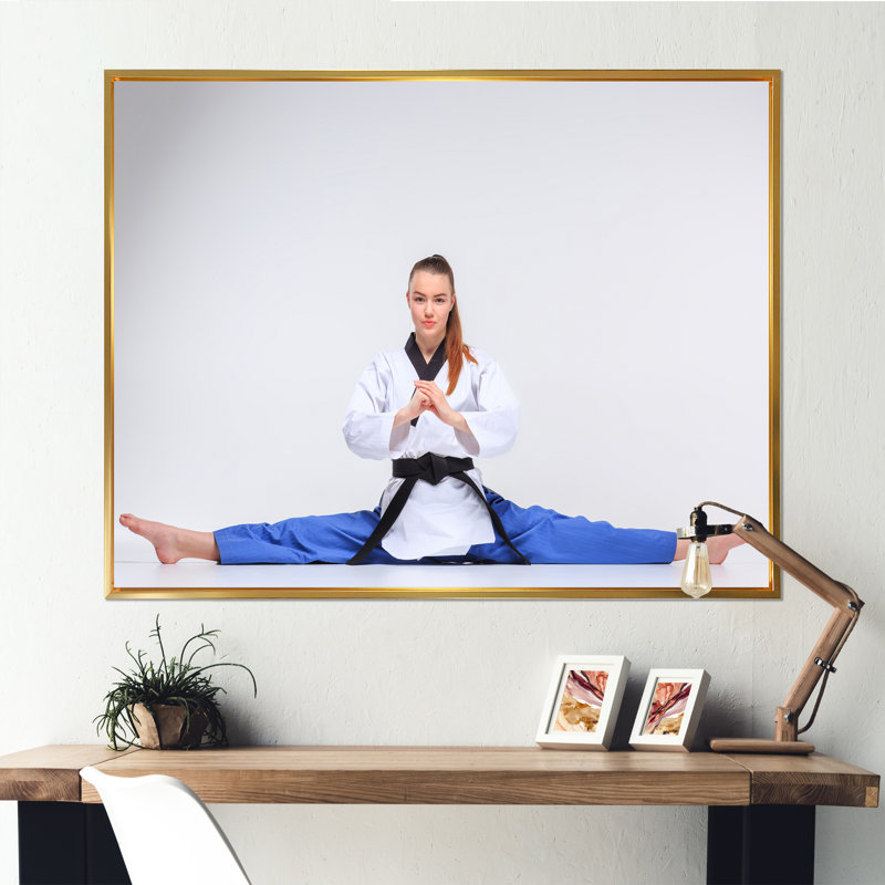 " Karate Black Belt ", Gold Floater Framed, 34" H x 44" W x 1.5" D