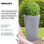 Concrete Effect Tall Planter, Frostproof Outdoor Plant Pot, Tall Garden Planter with Drainage Holes, Tall Round Plant Pot-830198951-830198968