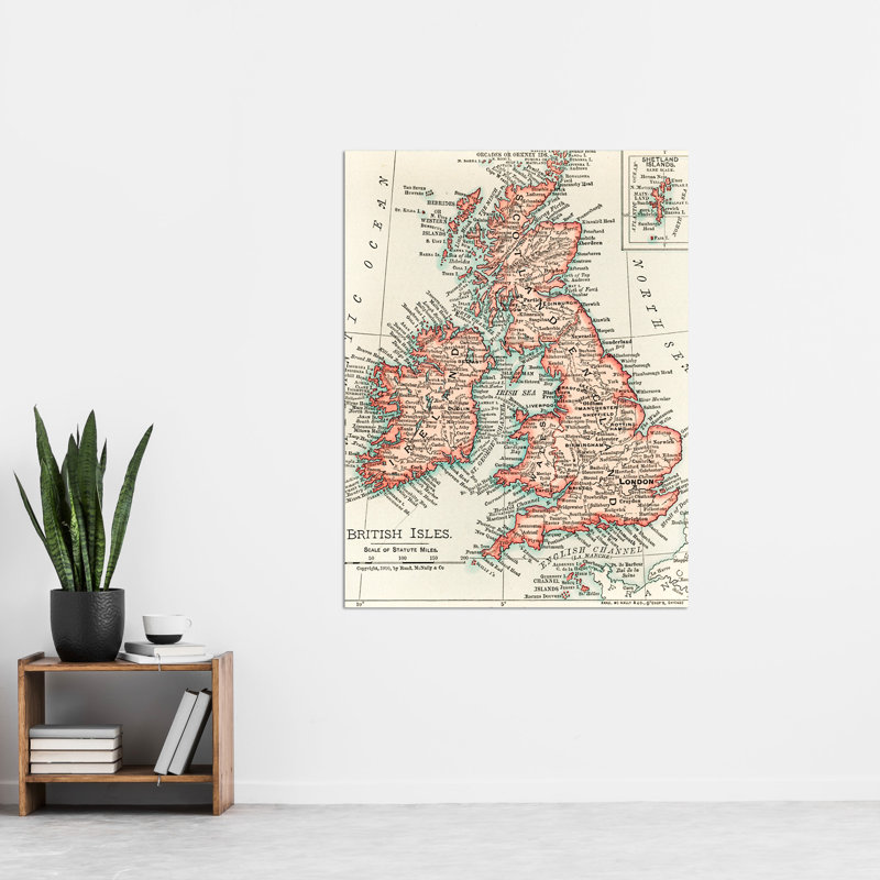 Map Rand Mcnally 1900 British Isles Ireland UK Chart - No Frame Art Prints