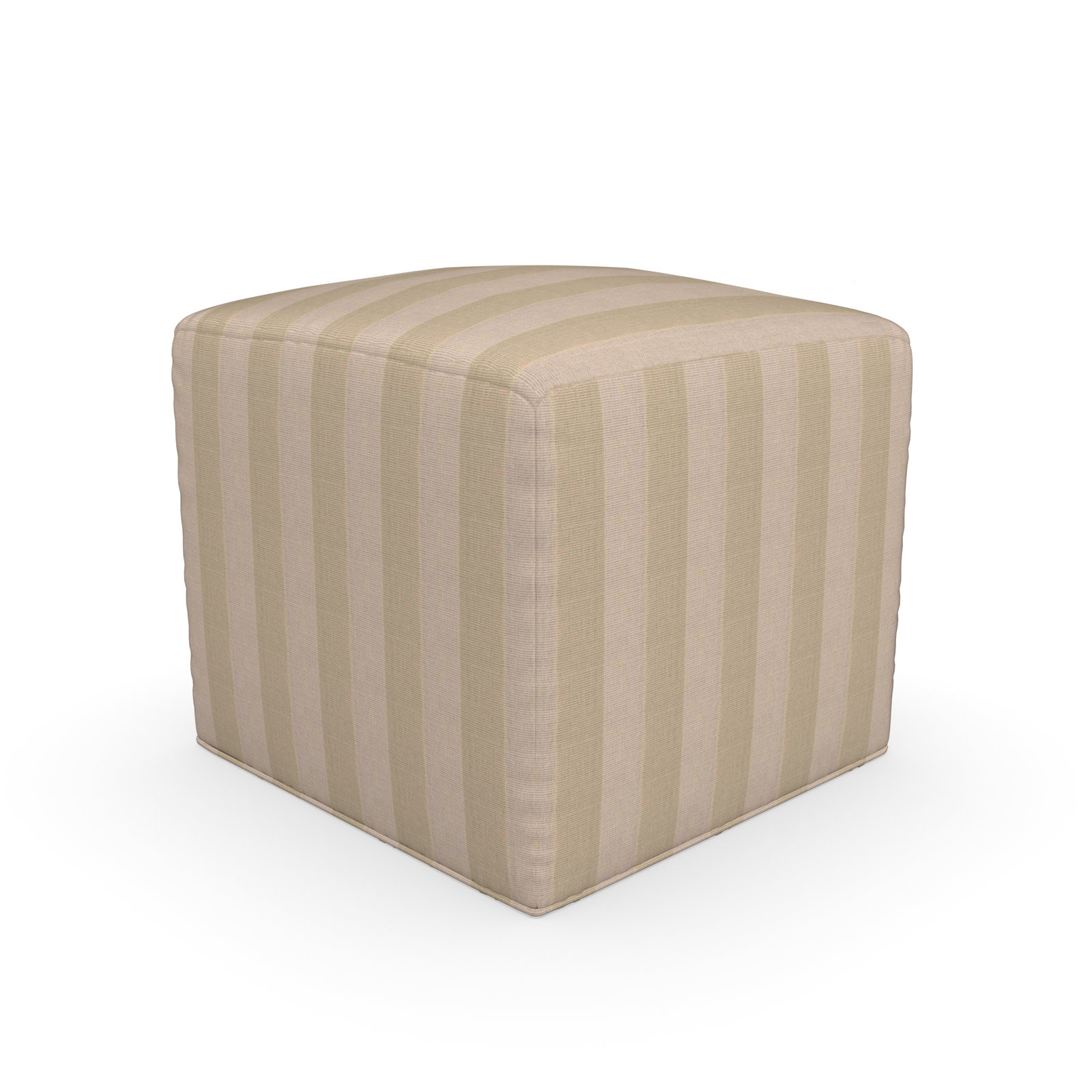 Praia Sunbrella® Outdoor Ottoman, 18" H x 18" W x 18" D, Expressive Sparrow Striped Sunbrella®