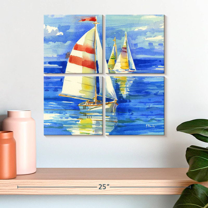 Mehar Cape Sailboats Square I, 18" H x 18" W