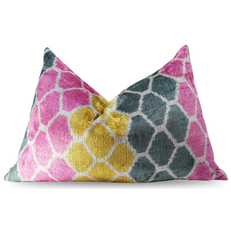 Coussins décoratifs Canvello en or rose et gris avec housse décorative, 16 po x 24 po, Rectangulaire