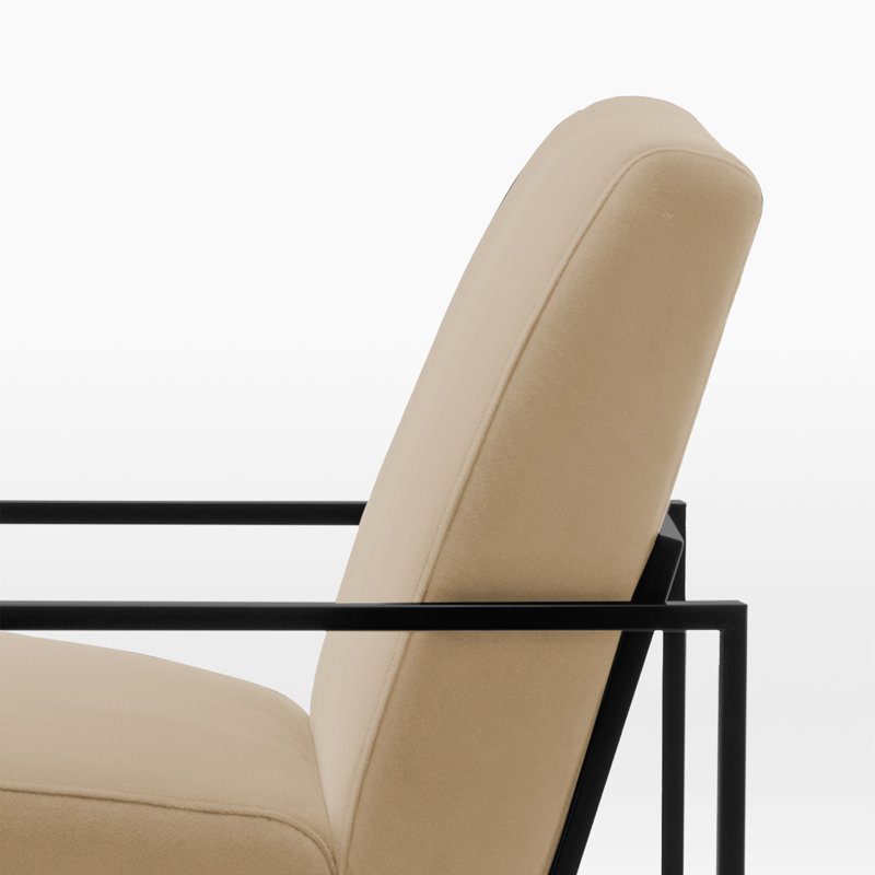 Fauteuil d'appoint en métal Ricci, Velours brun