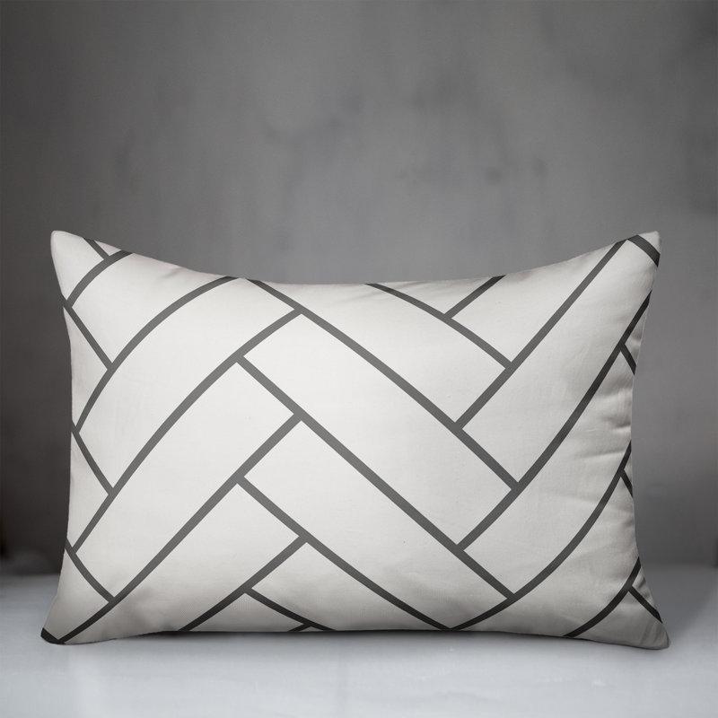 Abstract Outdoor Throw Pillow, Gray