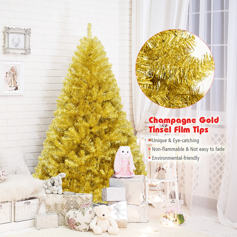 Arbre de Noël champagne, H 6 pi