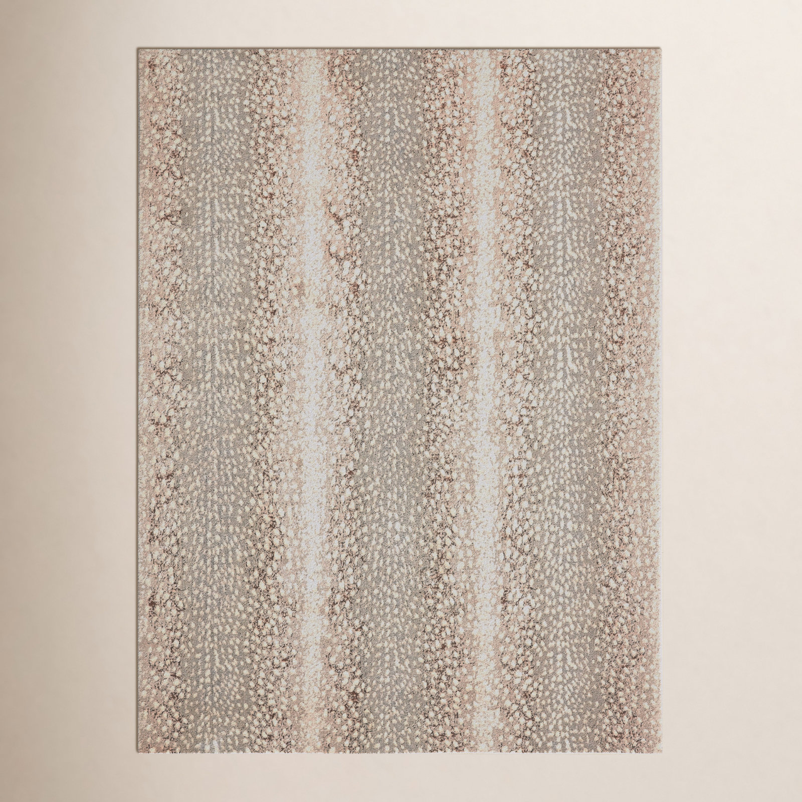 Baytown Feather Gray Animal Print Rug, Rectangle 5' x 7'6"