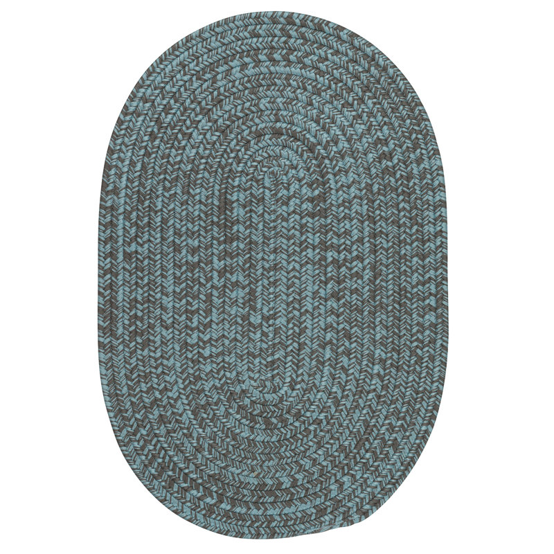 Tapis réversible intérieur / extérieur Futur Tense - bleu gris, Rond 11 pi