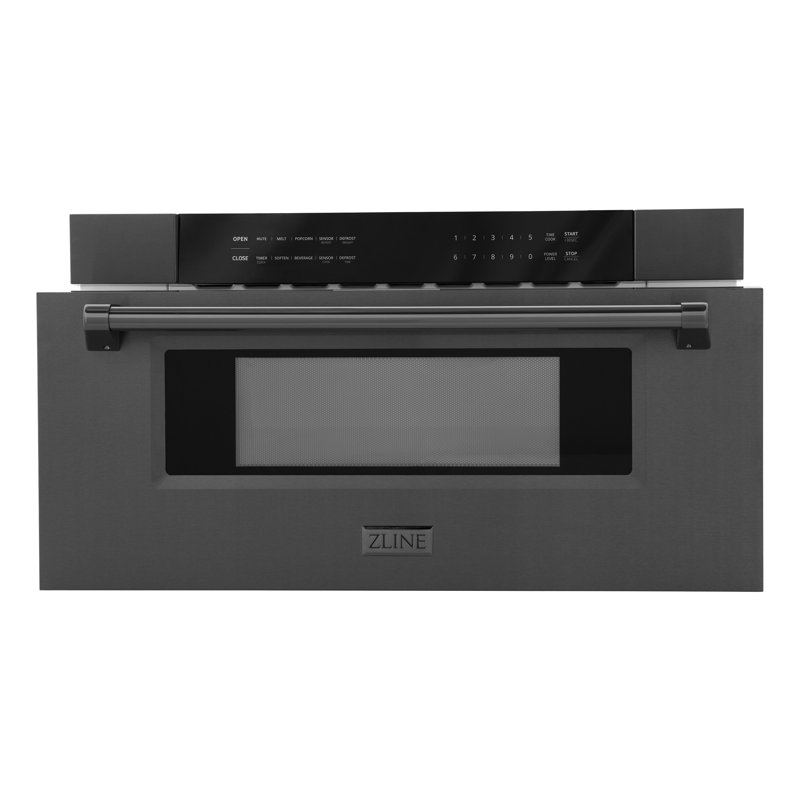 ZLINE 30 in. 1.6 cu ft. Convection Microwave Oven in Steel with Speed and Sensor Cooking, Black Stainless Steel