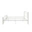 Structure de lit double en métal blanc, système de fleurs unique, tête de lit incluse, convient aux matelas de 8 pouces, structure en métal de 600 lb, structure stable et silencieuse, limite, matelas-1022366292