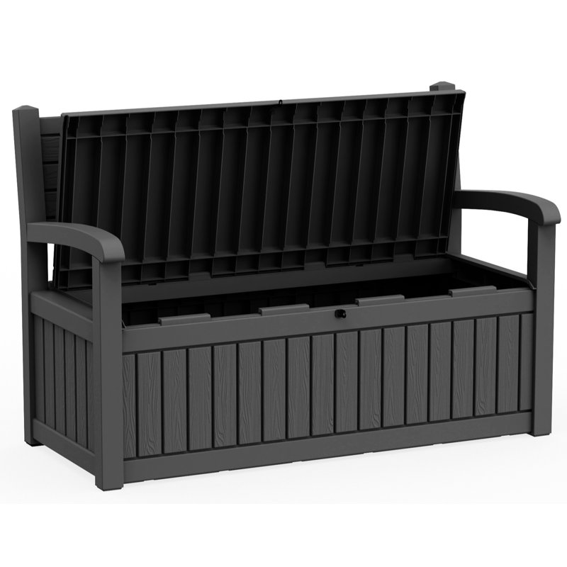 Boîte de rangement 75 gallons pour l'extérieur, Noir