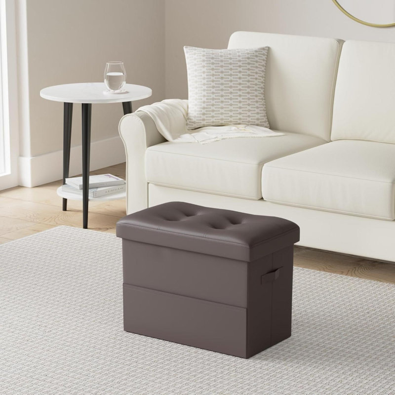 Repose-pieds avec repose-pieds et banc de rangement pliable en cuir avec siège rembourré en mousse plus épaisse. Repose-pieds sous le bureau pour la chambre à coucher du salon