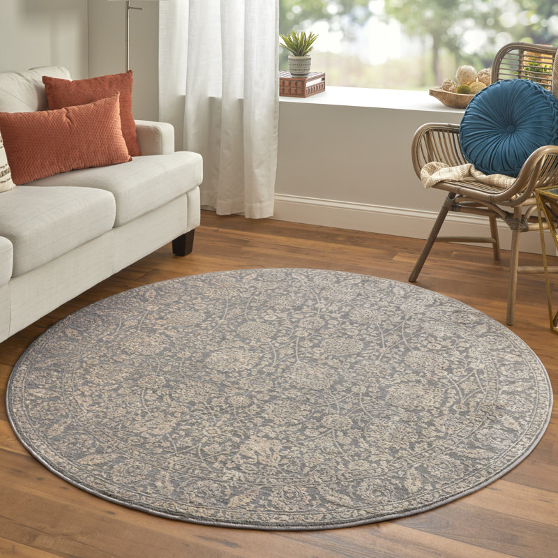 Fante Performance Oriental Indoor Rug, Round 5'6"