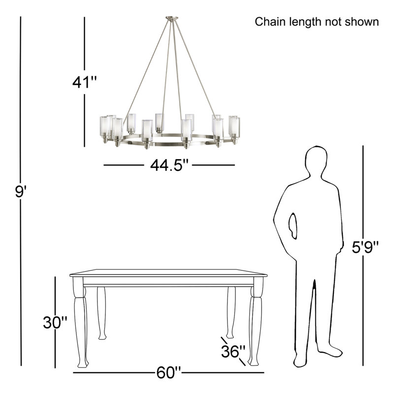 Circolo 12 - Light Dimmable Wagon Wheel Chandelier, Brushed Nickel