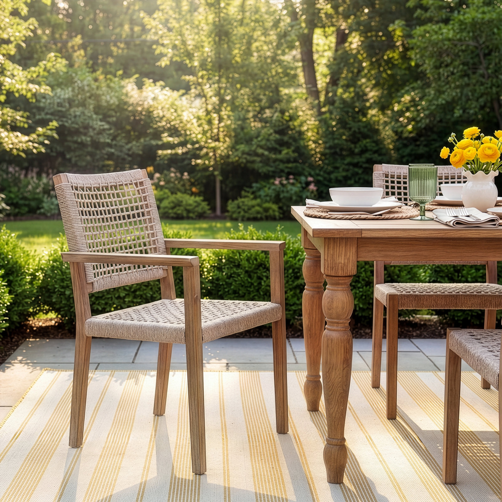 Fleur Stackable Eucalyptus Patio Armchair
