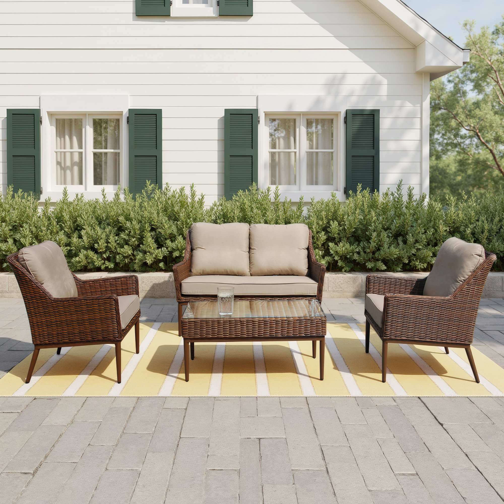 Braeden 4 - Person Patio Conversation Set with Cushions