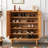 Simple Solid Wood Large Capacity Shoe Cabinet 25 Pair Shoe Storage Cabinet