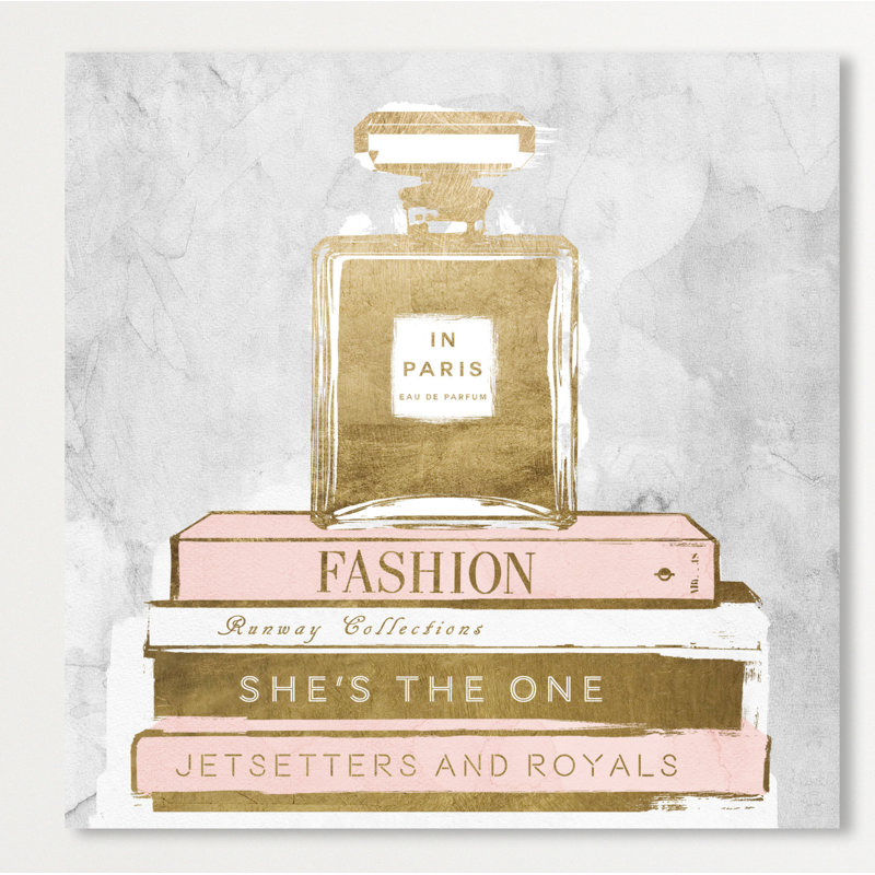 «Perfume and Books Gray», impression, Toile tendue, H 30 po x l 30 po x P 1,5 po