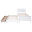 Lit plateforme simple avec tiroirs et lit gigogne blanc - pratique pour le rangement dans la chambre à coucher-1144688606