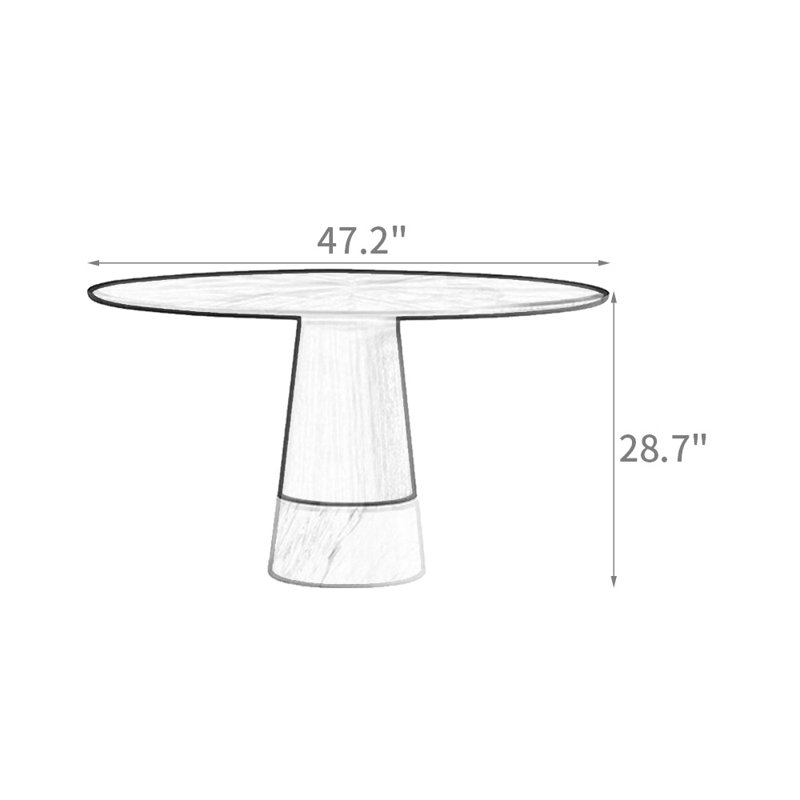 Table de salle à manger Spiraea, H 28,7 po x L 47,2 po x l 47,2 po