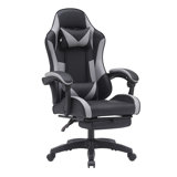 Radelldar Adjustable Reclining Ergonomic Faux Leather Swiveling PC & Racing Game Chair with Footrest
