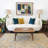 Bergen Rectangular Solid Wood Coffee Table with Elegant Curved Edges