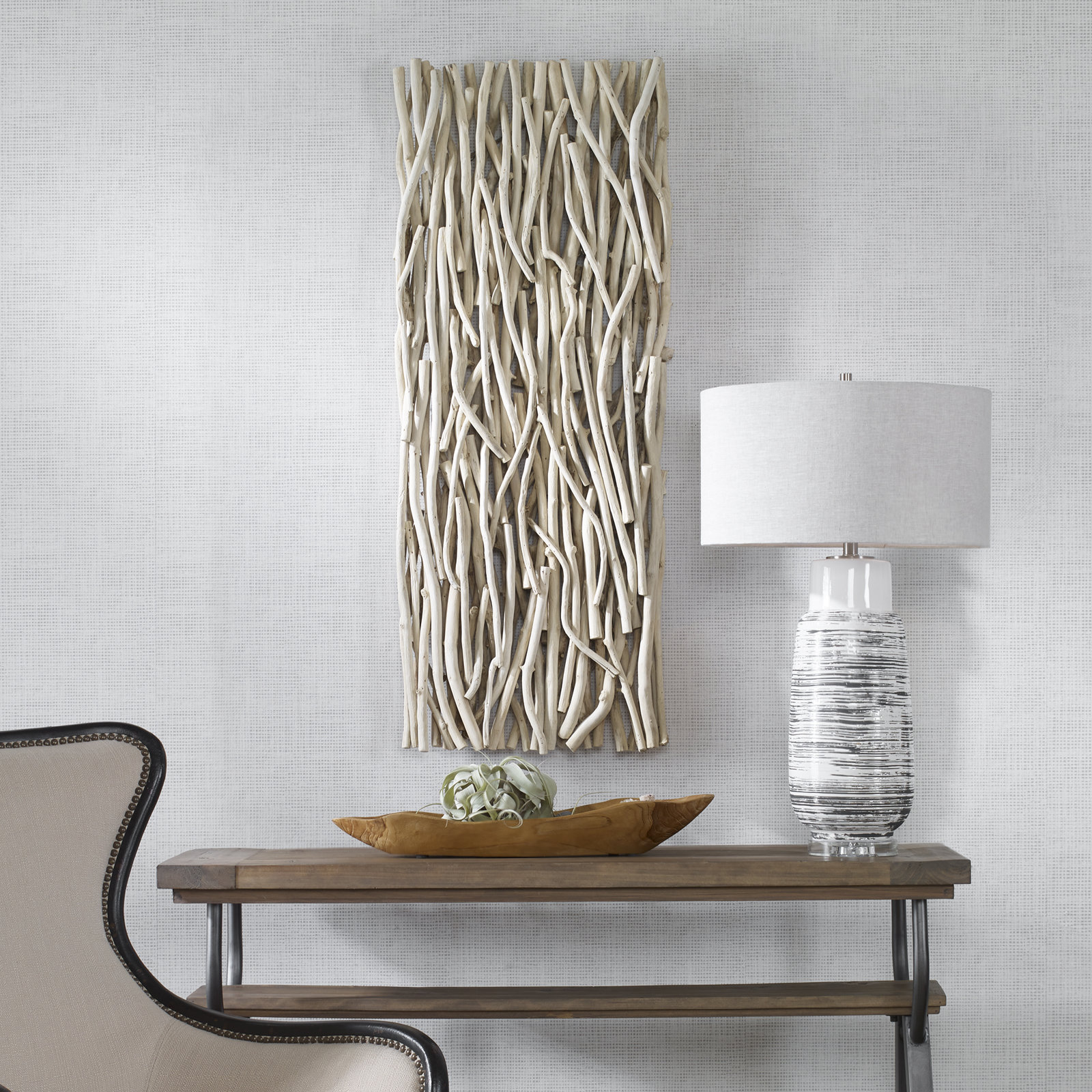 Solid Wood Wall Decor, Bleached