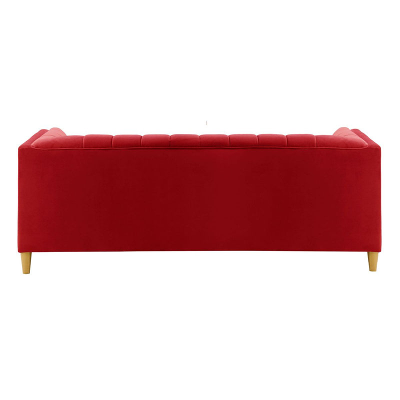 Odina 3 Seater Velvet Sofa, Red