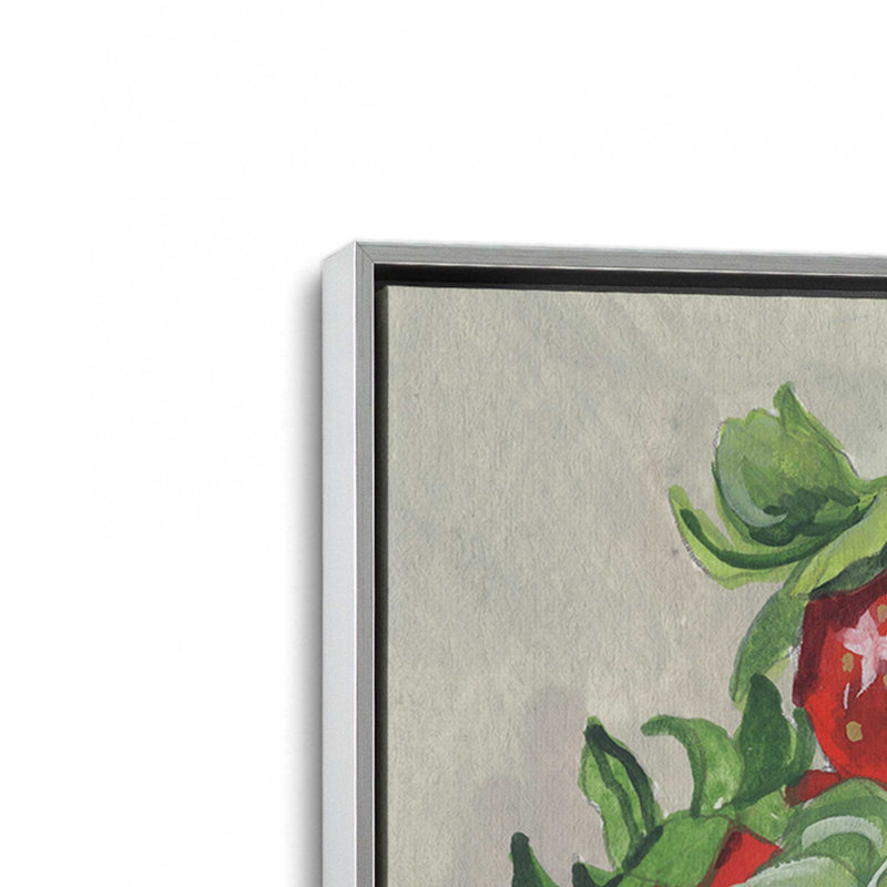«Country Kitchen Strawberries» par Kate Jarvik Birch, reproduction d'art, 30 W x 30 H, Silver, Framed Canvas