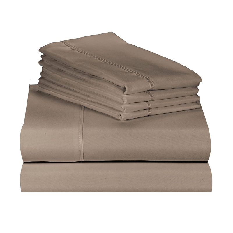 Luxclub 3 PC Dark Khaki Twin Silky Soft Cooling Extra Deep Pocket Performance Sheet Set, Dark Khaki