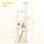 Wood Cat Tree With Large Condo Wood Ladder And Transparent Spacecraft 165Cm