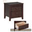 Table de chevet 2 tiroirs pour chambre à coucher, table de chevet rétro Mid-Century avec design classique-1604462256
