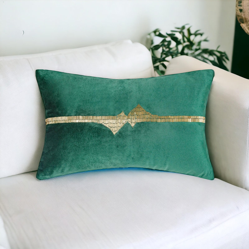 Velvet Lumbar Throw Pillow Cover