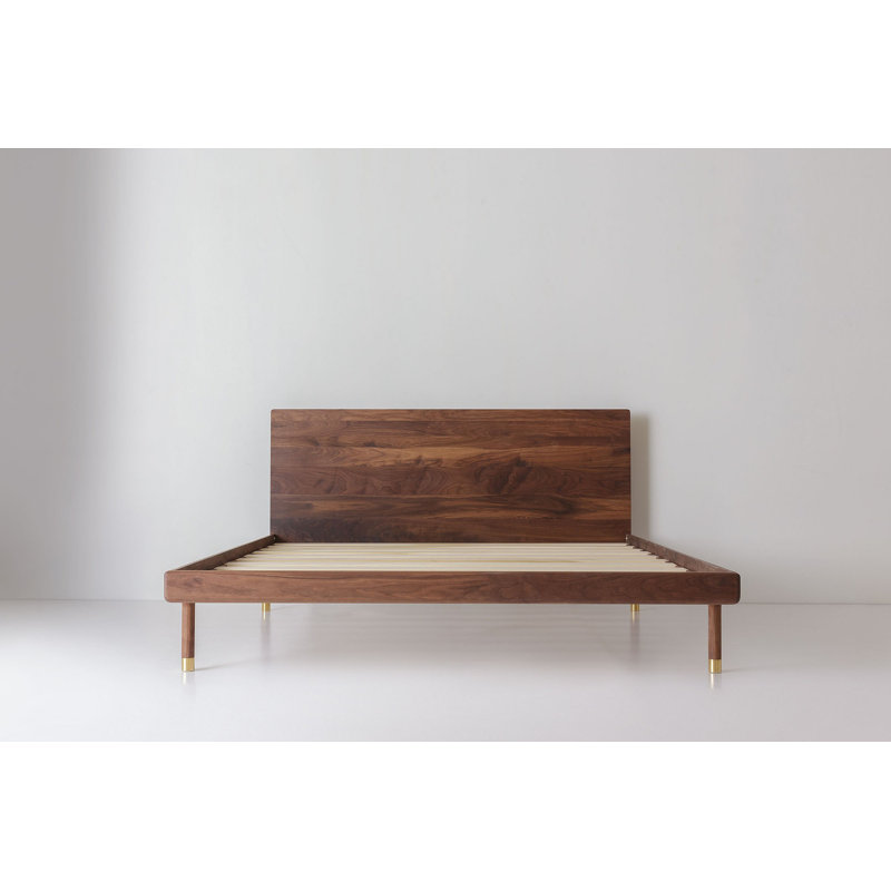 Simple Bed W/Headboard | Full, California King, Walnut