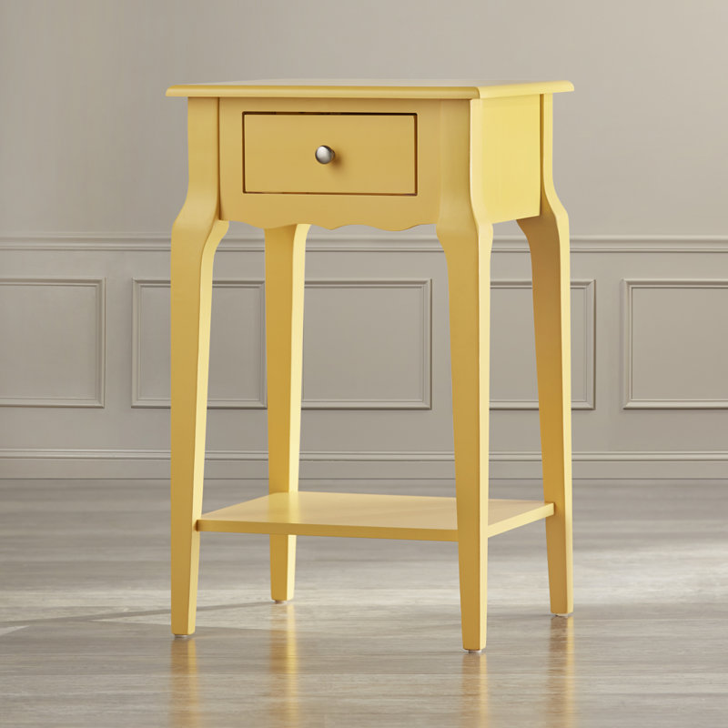 Hague End Table with Storage, Yellow