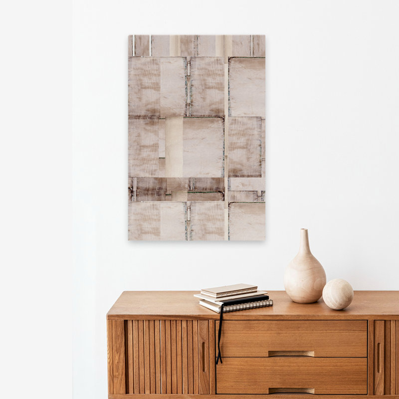 Géométrie discrète des espaces fragmentés II - Art abstrait géométrique contemporain, H 24 po x l 16 po