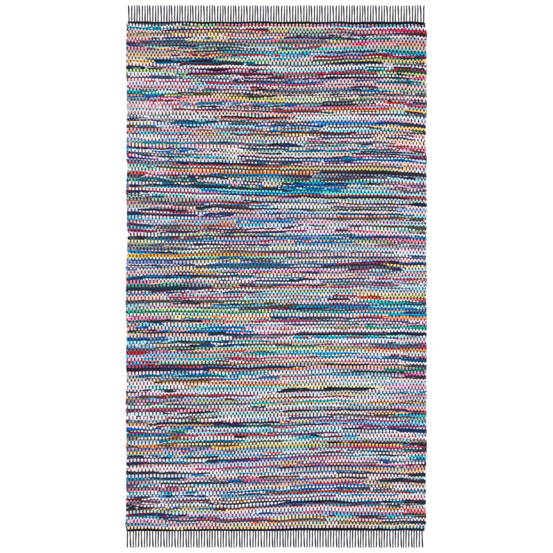 Tapis de couleur unie en coton recyclé à tissage plat Amble, Rectangle 3 pi x 5 pi