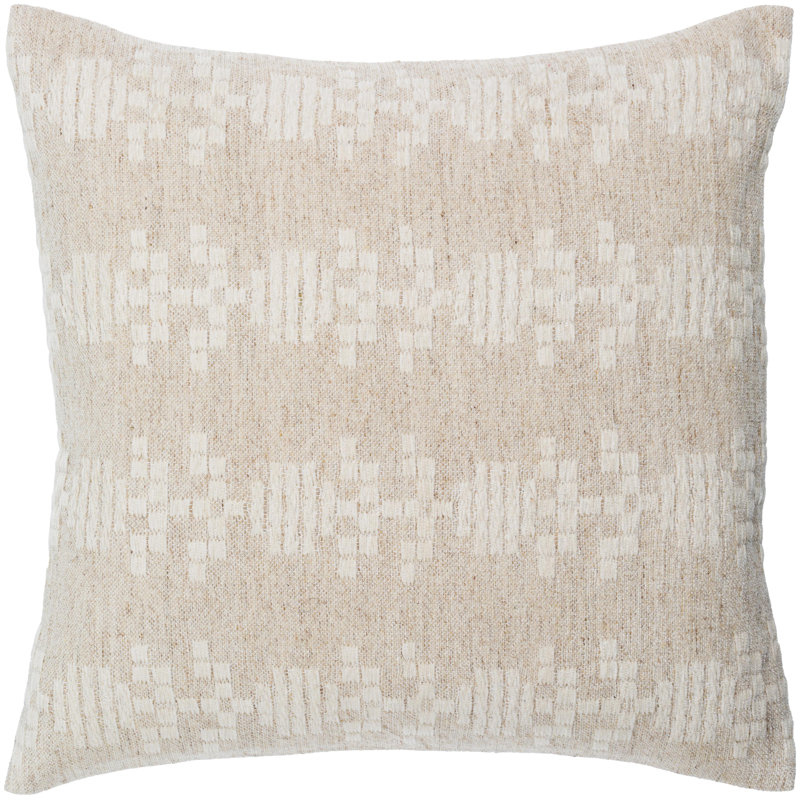 Housse de coussin décoratif Elara, 20 po x 20 po, Housse de coussin seulement - sans coussin, Beige clair