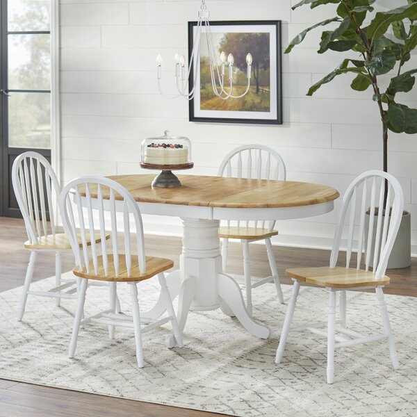 Laurel Foundry Modern Farmhouse Kaneshiro Extendable Solid Wood Dining ...