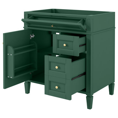 Meuble-lavabo de salle de bain 30 po sans lavabo supérieur, armoire de rangement moderne avec 2 tiroirs et un tiroir basculant