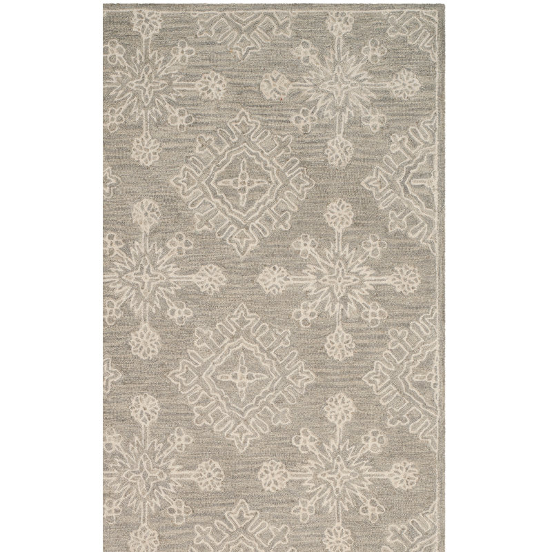 Tapis géométrique en laine touffeté à la main Aerick, Rectangle 5 pi x 8 pi