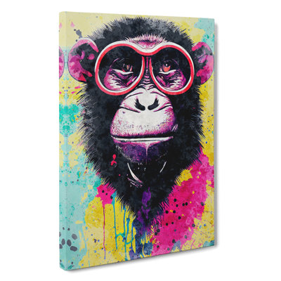 Monkey Paint Splash No.2 - Wrapped Canvas