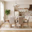 Ensemble de salle à manger 7 pièces avec rallonge papillon, table extensible et 6 chaises rembourrées pour salle à manger-748121051