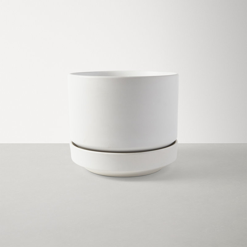 Byer Handmade Ceramic Pot Planter, Oatmeal, 4.25" H x 5" W x 5" D